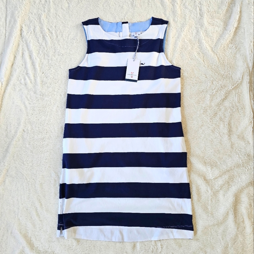 SOLD Vineyard Vines for Target Striped Nautical Shift Dress Blue White sz M NWT